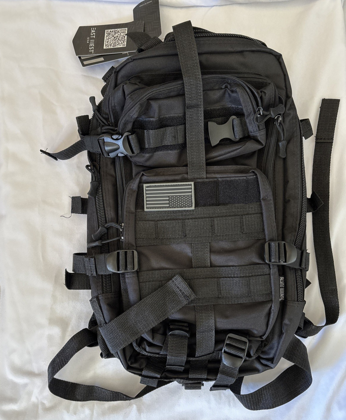 East West USA Tactical Backpack Black RT502 NWT