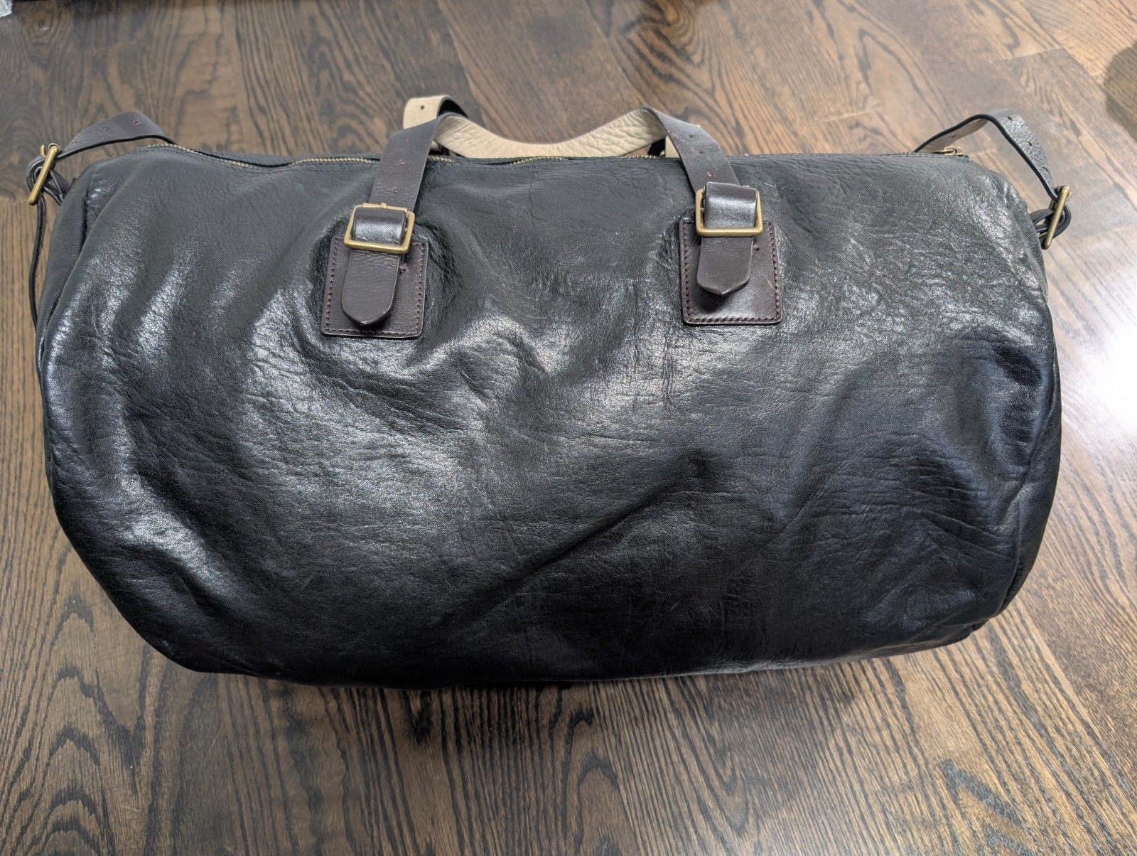 Marc by Marc Jacobs Leather Duffle Bag – Dark Gray / Brown – Large Weekender Bag