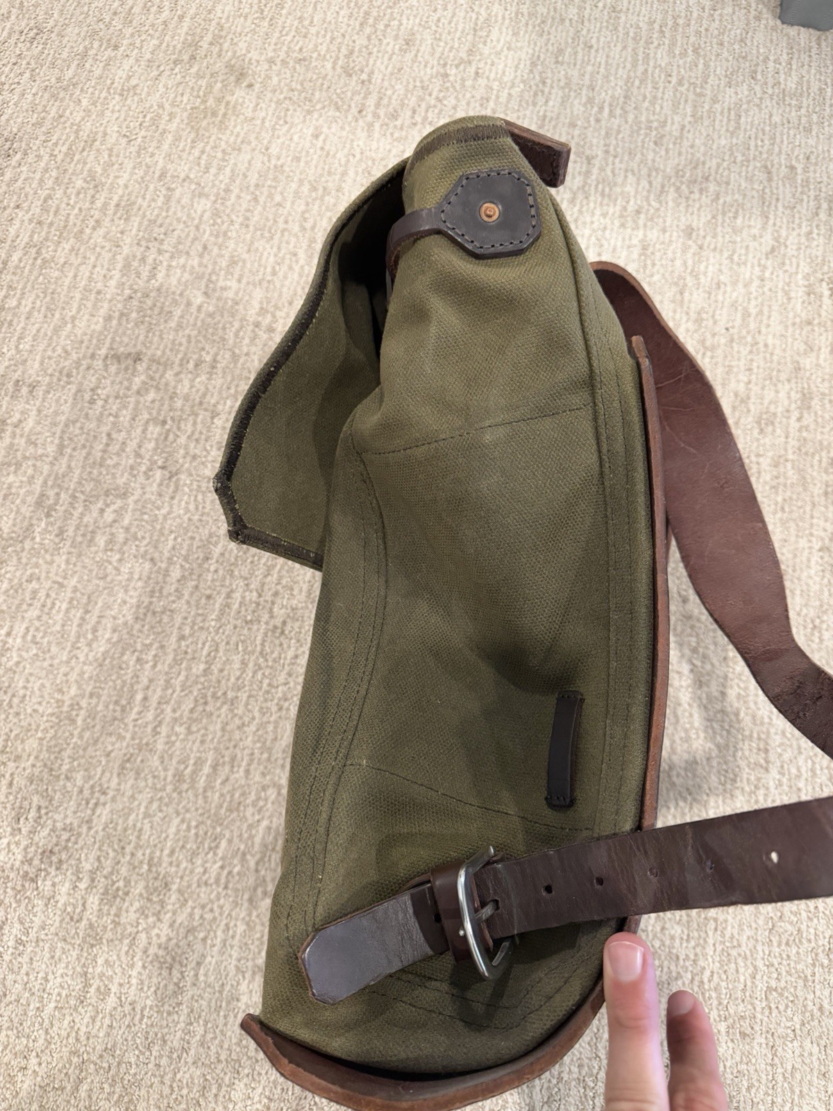 Saddleback Leather “Simple” Waxed Canvas Backpack in the Moss Green