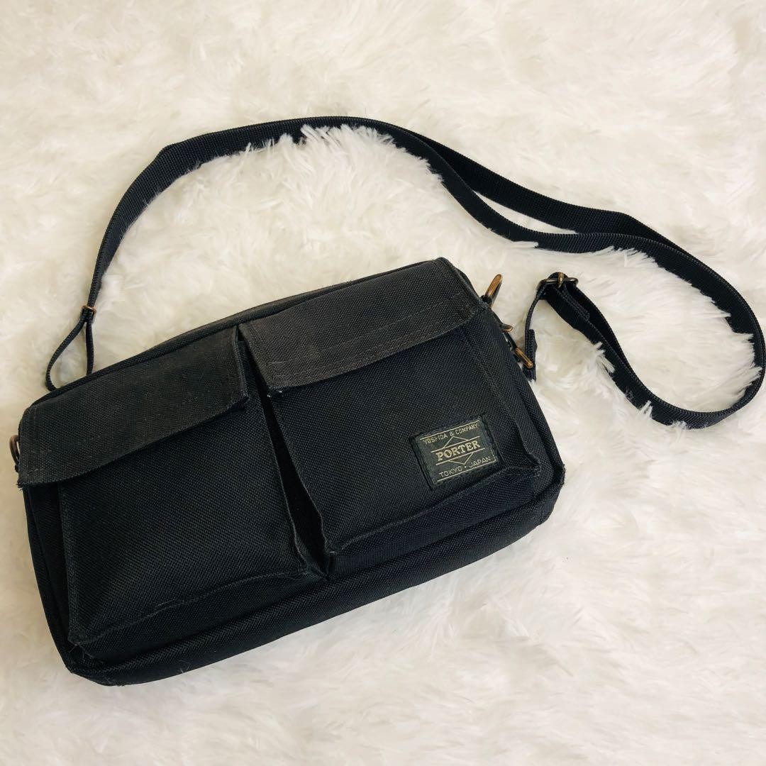 Authentic Yoshida Kaban PORTER Collab Men’s Shoulder Bag 14cm x 23cm Black Fabri