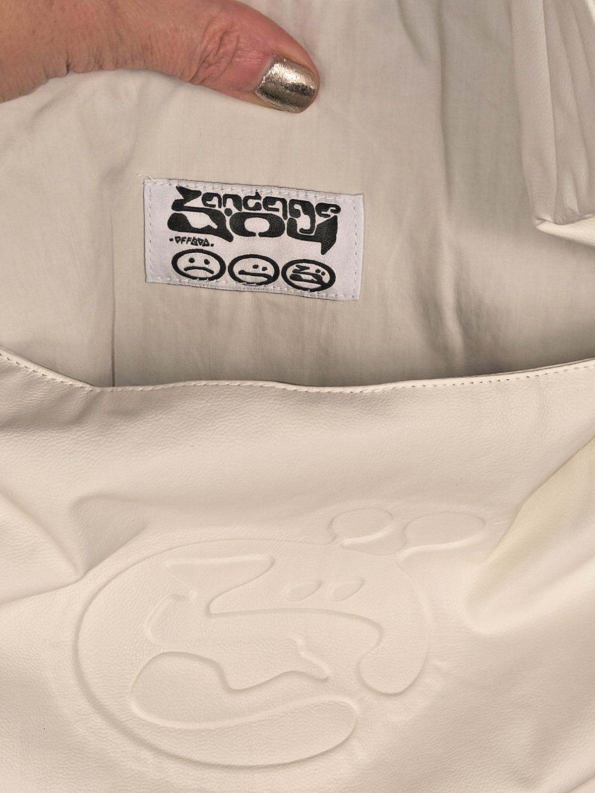 Offgod Bandage Boy Leather Tie Tote Bag Off White / Ivory Anime Fans P288