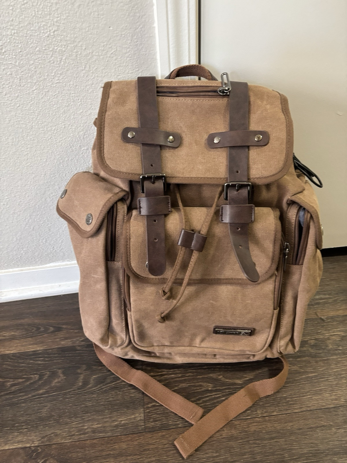 WITZMAN Backpack Canvas Travel Backpack Vintage For Men Brown