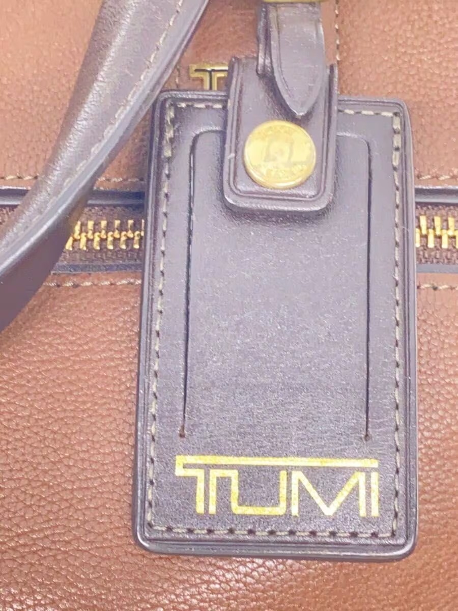 TUMI 2-Way Briefcase Brown Leather Men Business Handbag 68516B