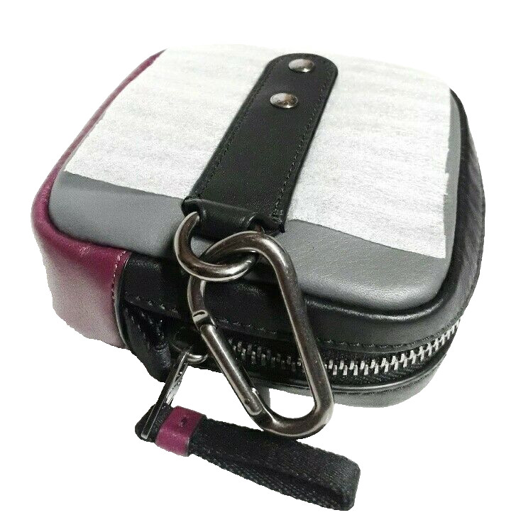 Coach Leather Hybrid Pouch in Colorblock Coach Patch Bag Grey Purple Multi New