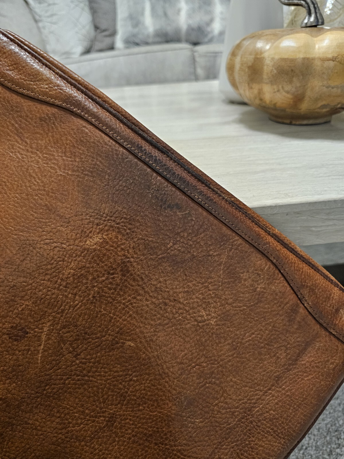 Bosca Leather Briefcase Reddish Brown Leather No Strap