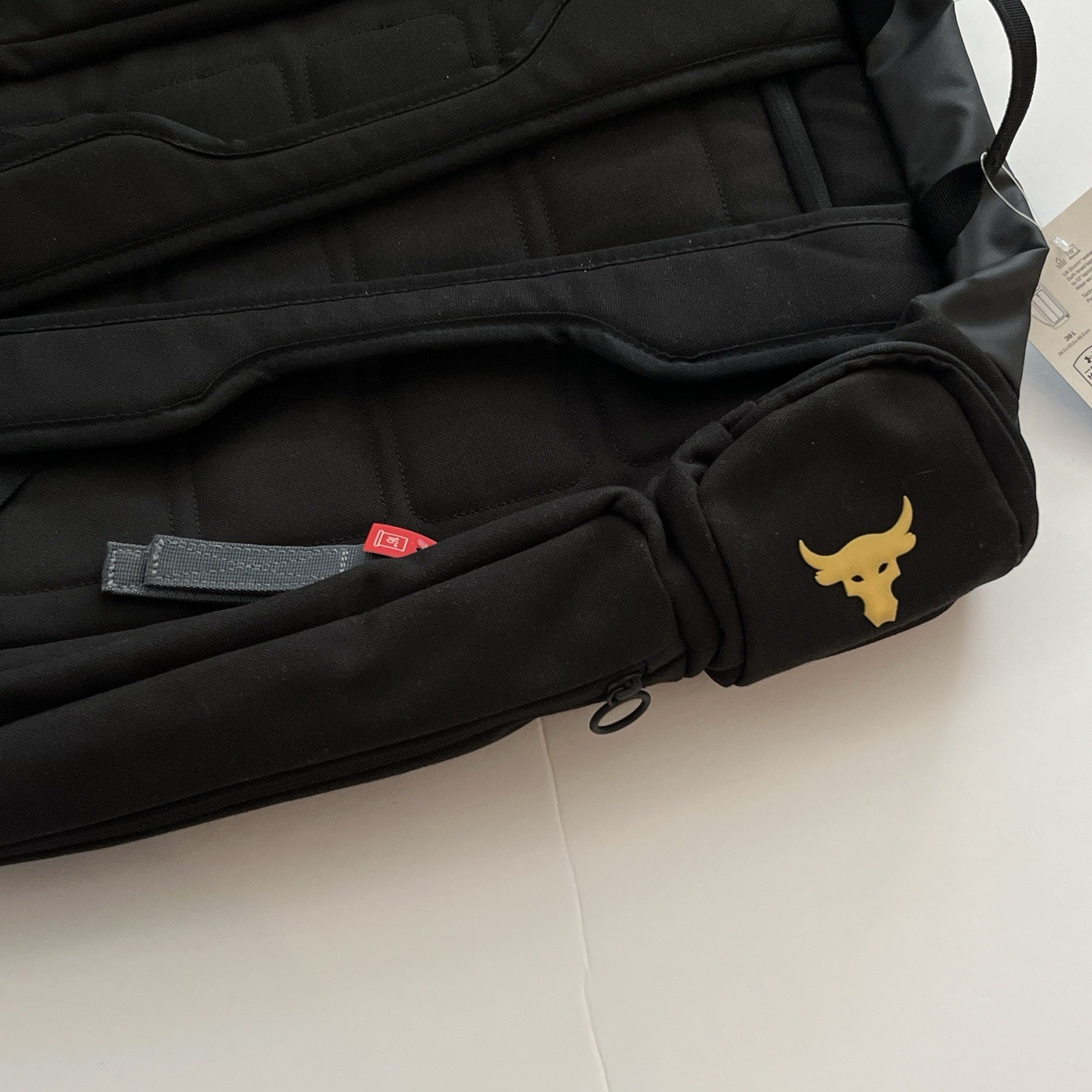 UA Under Armour Project Rock Duffle Backpack Bag Black Gold Gym 1376459-002 $130