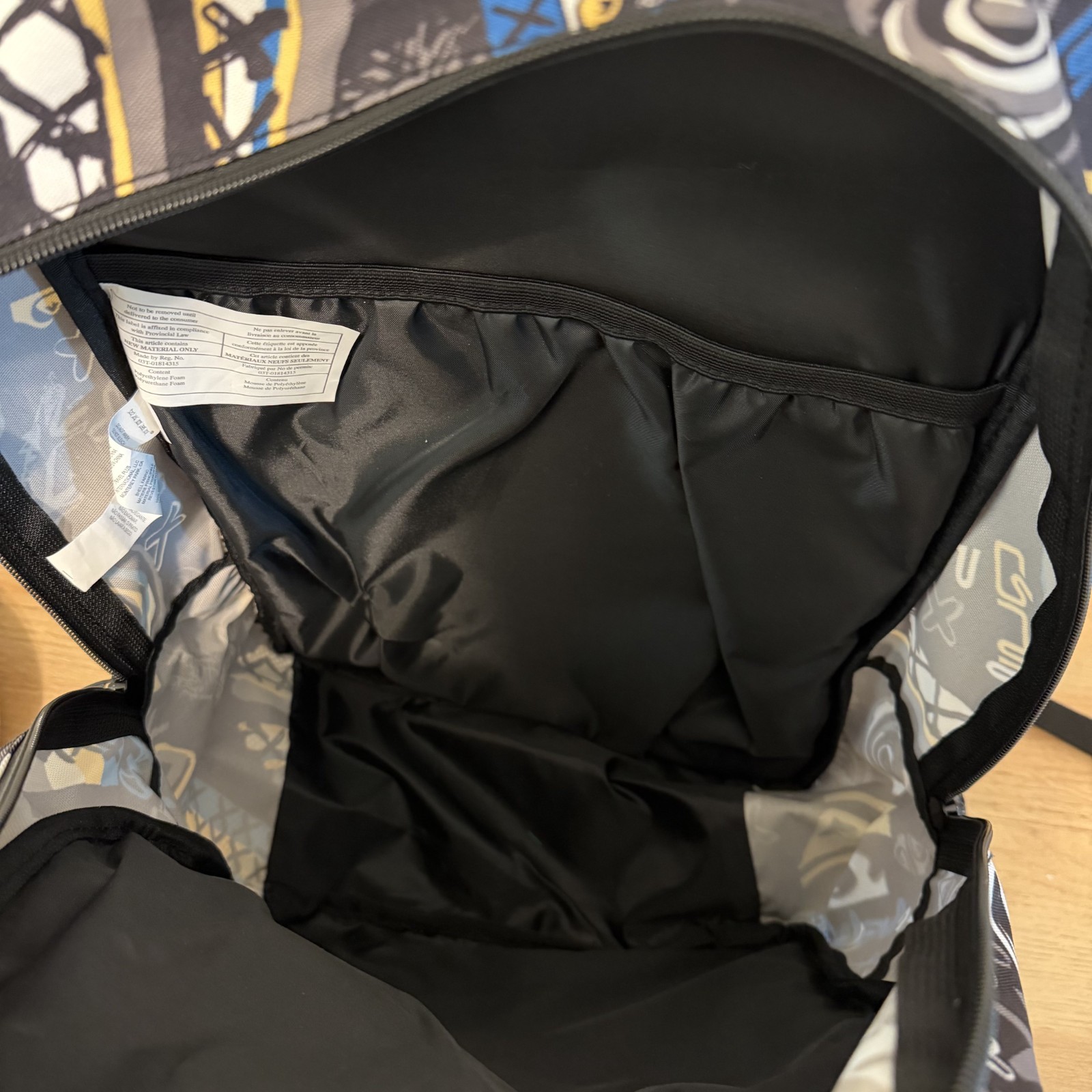 Quiksilver Backpack Y2K Style Skate Surf Graphic Black Blue School Bag