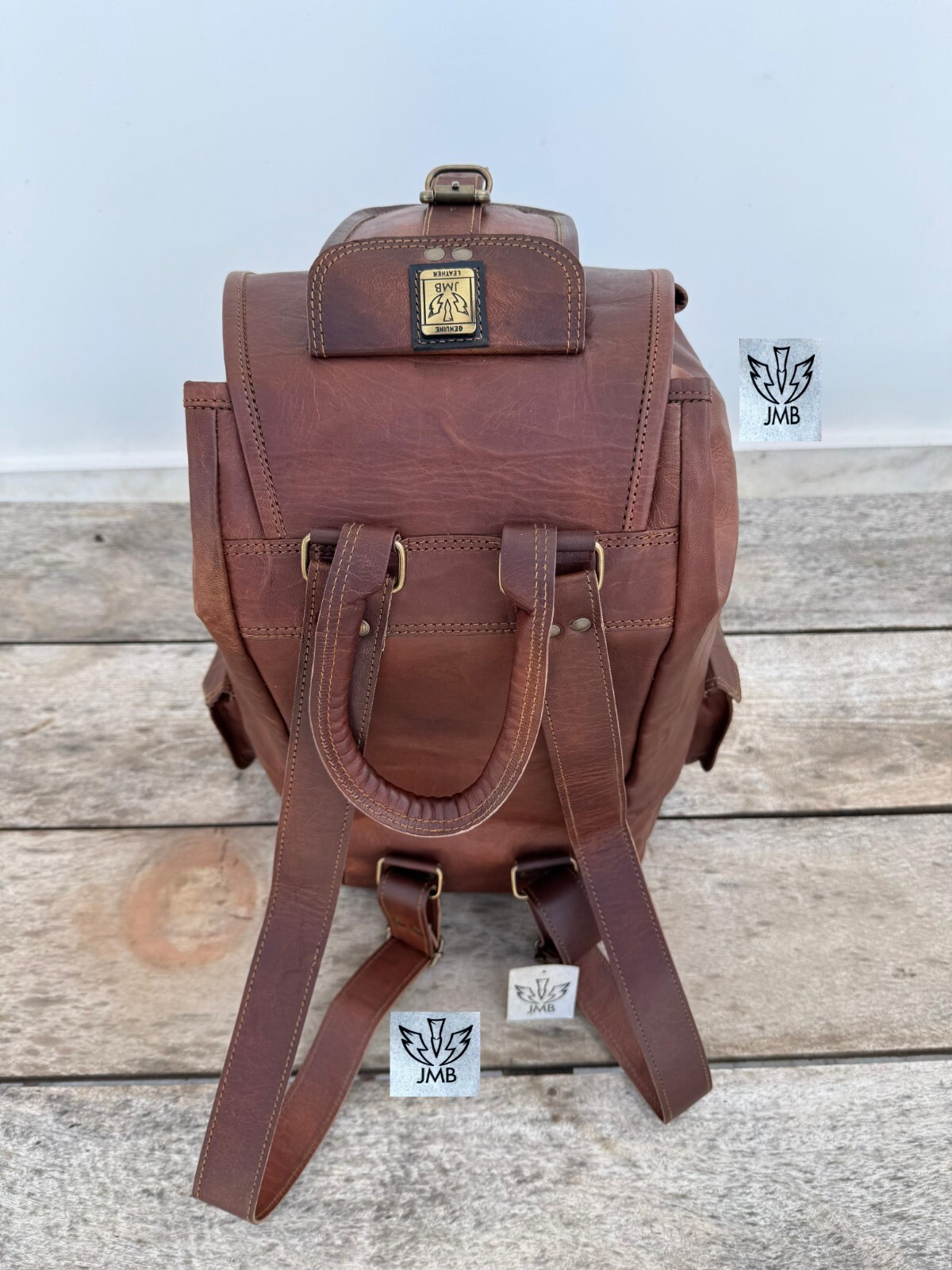 Vintage Popular Men Leather Backpack Laptop Large Shoulder Study Hiking Bag