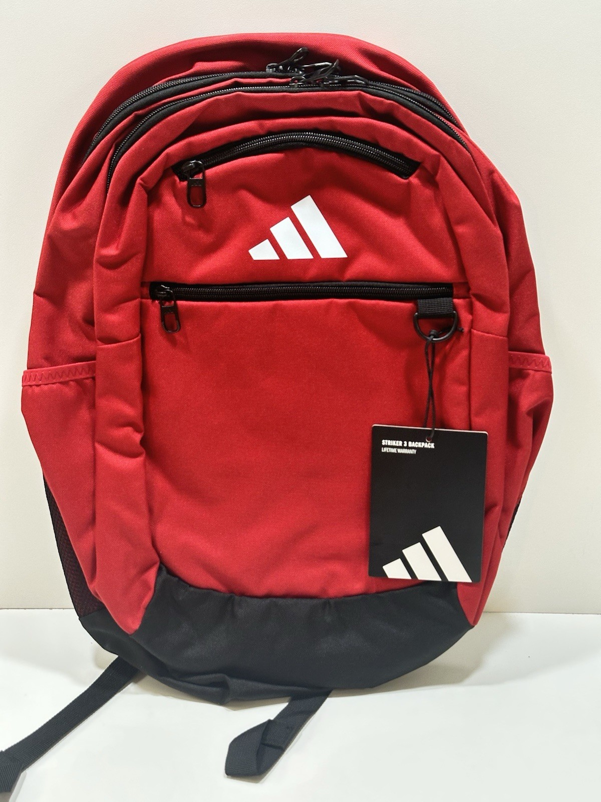 Adidas Striker 3 Backpack Red/black Padded Back 16” Laptop Storage