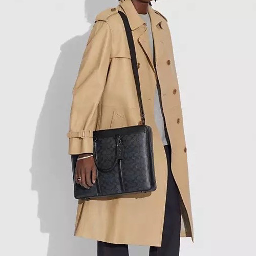 Coach Metropolitan Slim Briefcase in Signature Canvas NWT