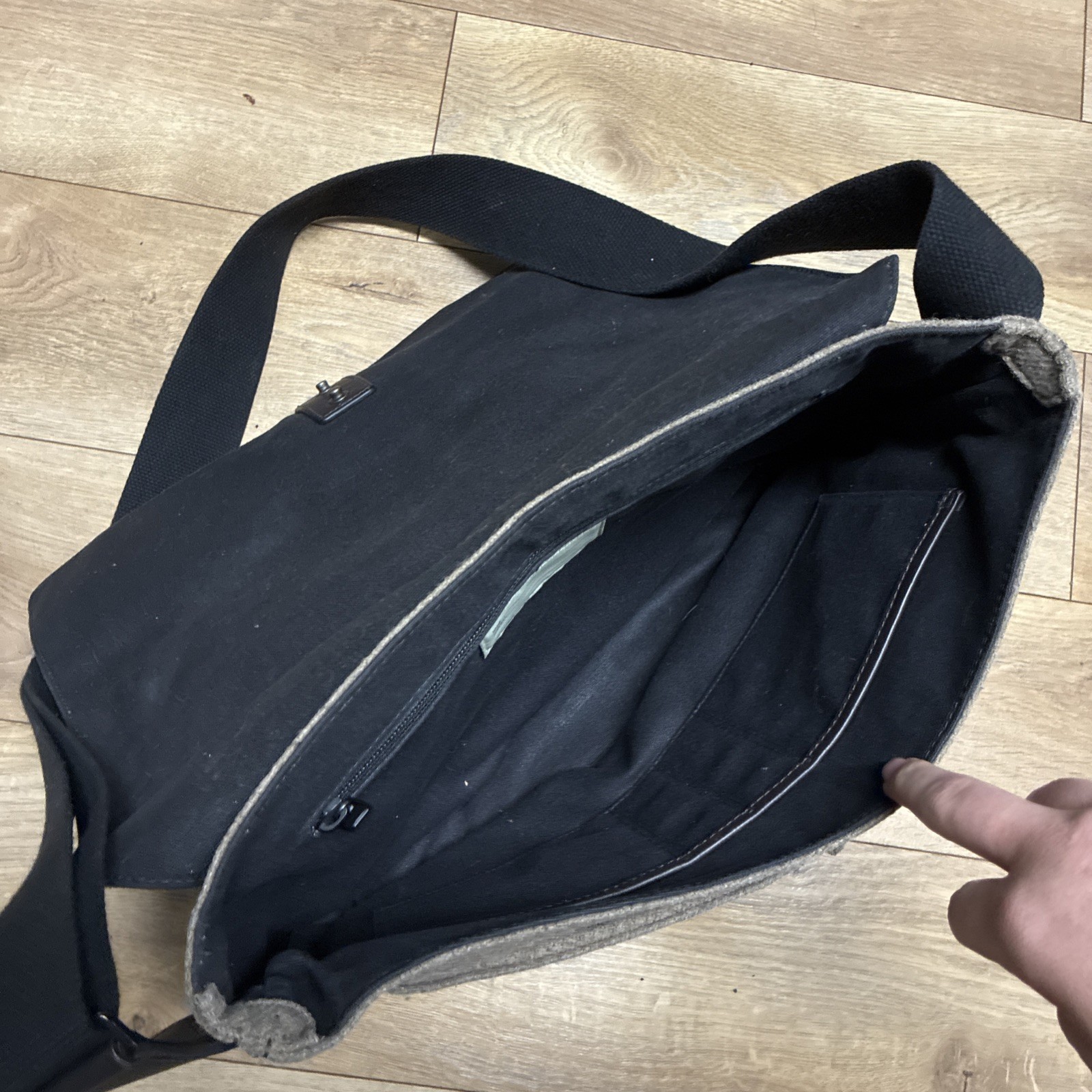 Jack Spade Warren Street Brown Wool Laptop Field Messenger Bag