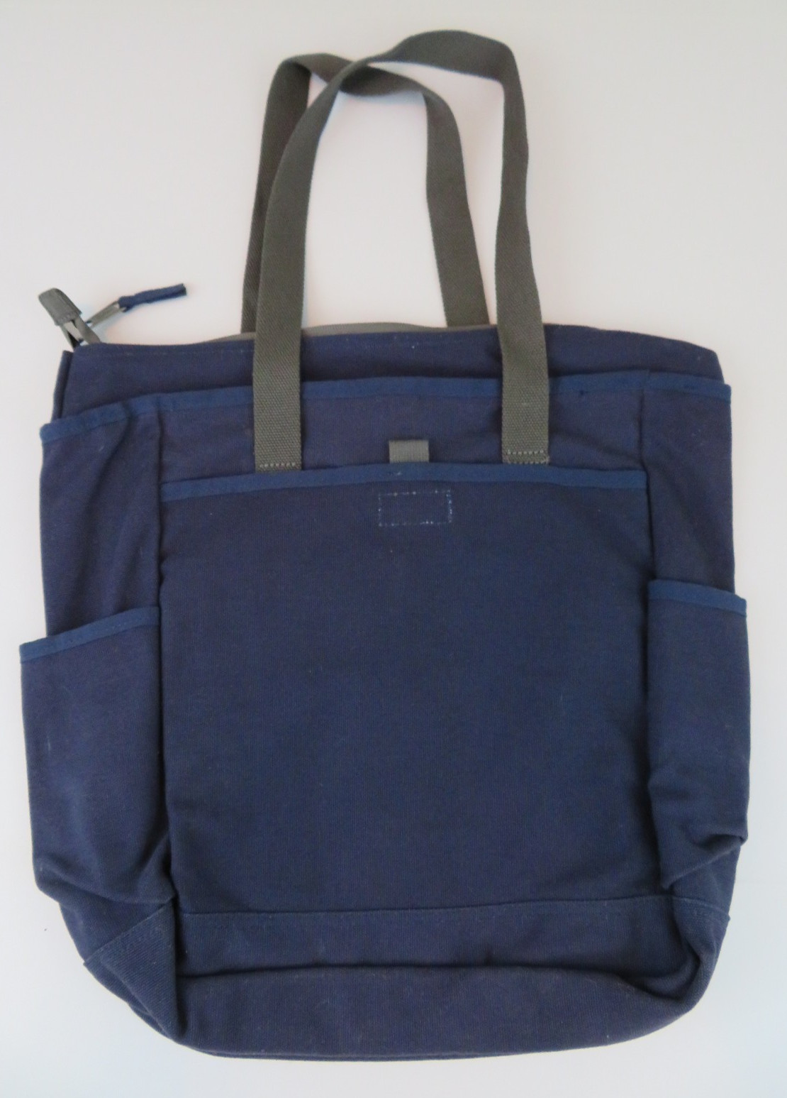 Duluth Trading Co. Blue Canvas Zip Tote Bag Outer Pockets for Men Outdoor Casual