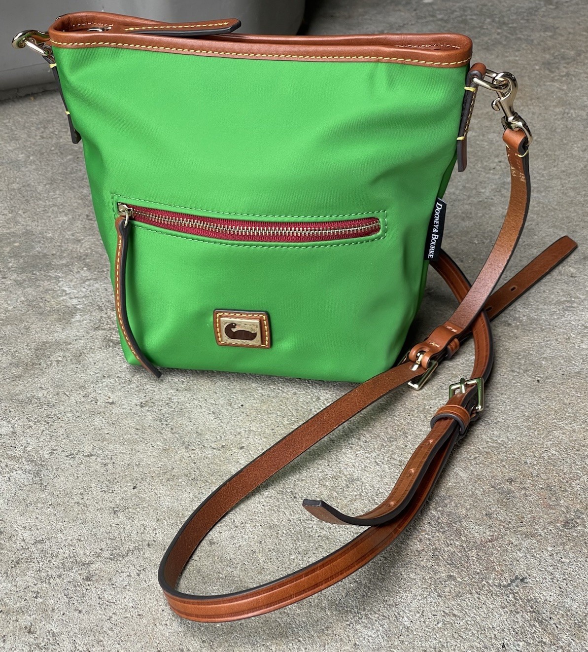 Dooney & Bourke Wayfarer Small Hobo Crossbody Bag Vibrant Green & Brown Leather