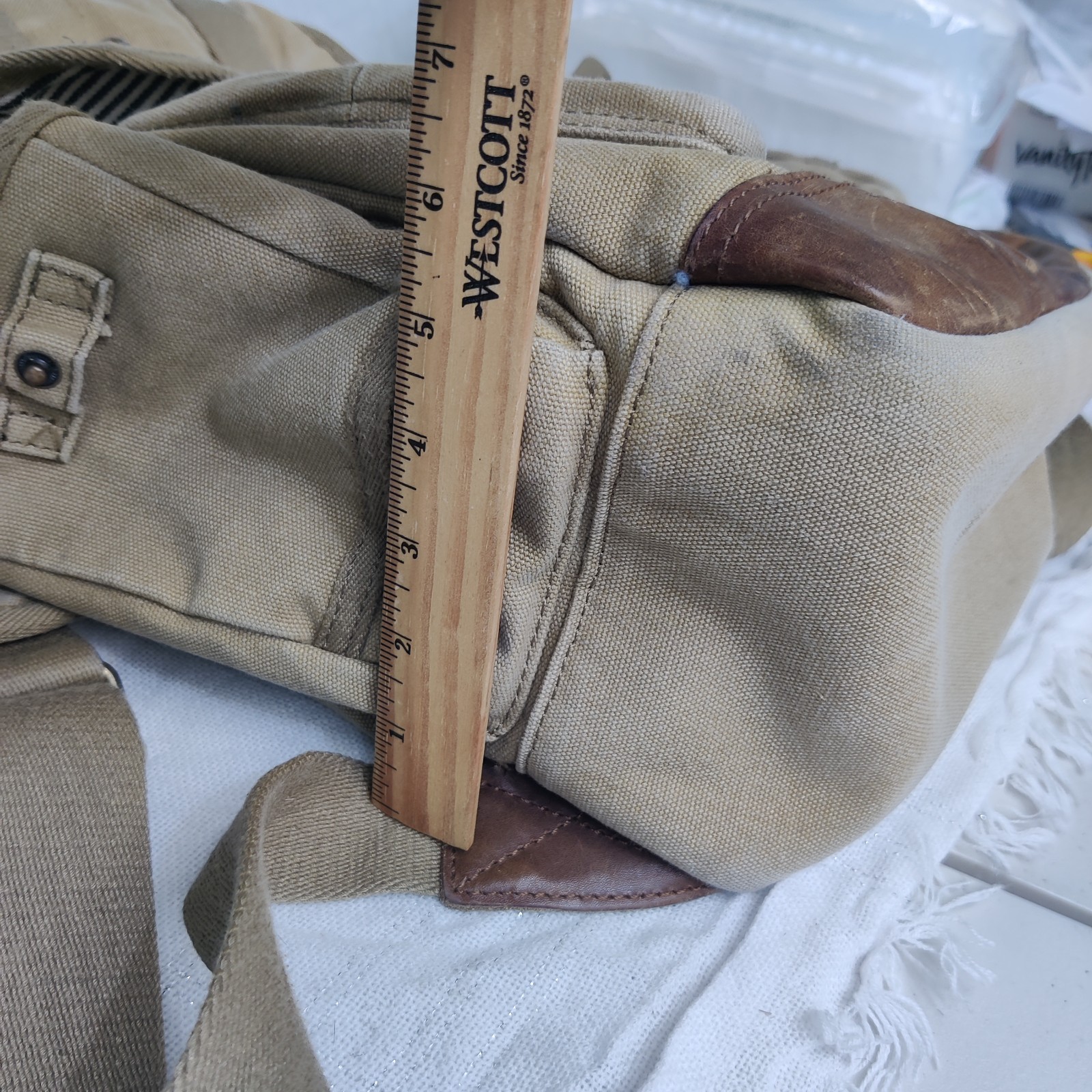 A. Kurtz Standard Issue Canvas Backpack Khaki Tan Military Rucksack FLAW