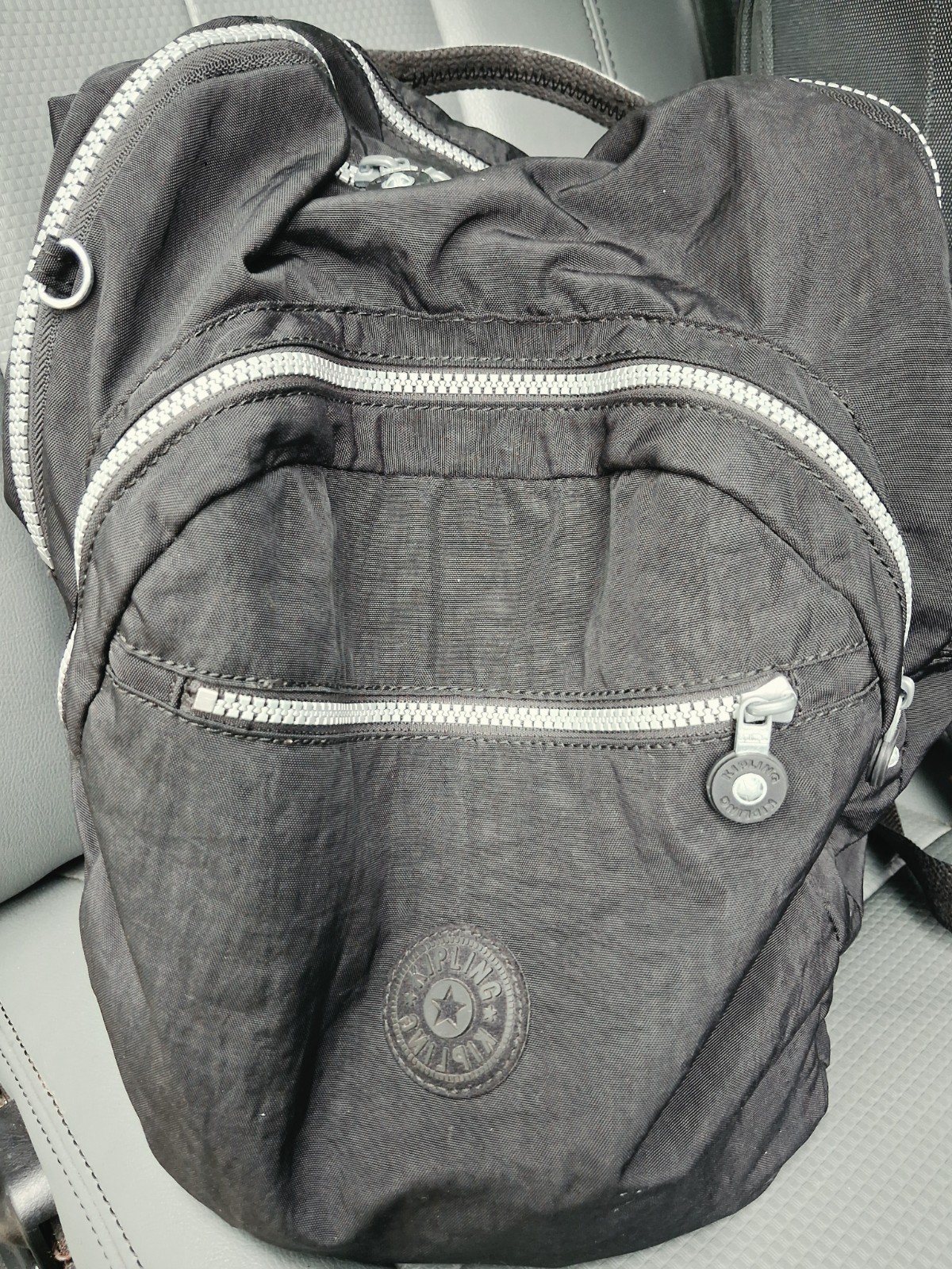 Kipling Seoul Black Nylon Zip Backpack 15L Fits 13″ Laptop 4 Pockets
