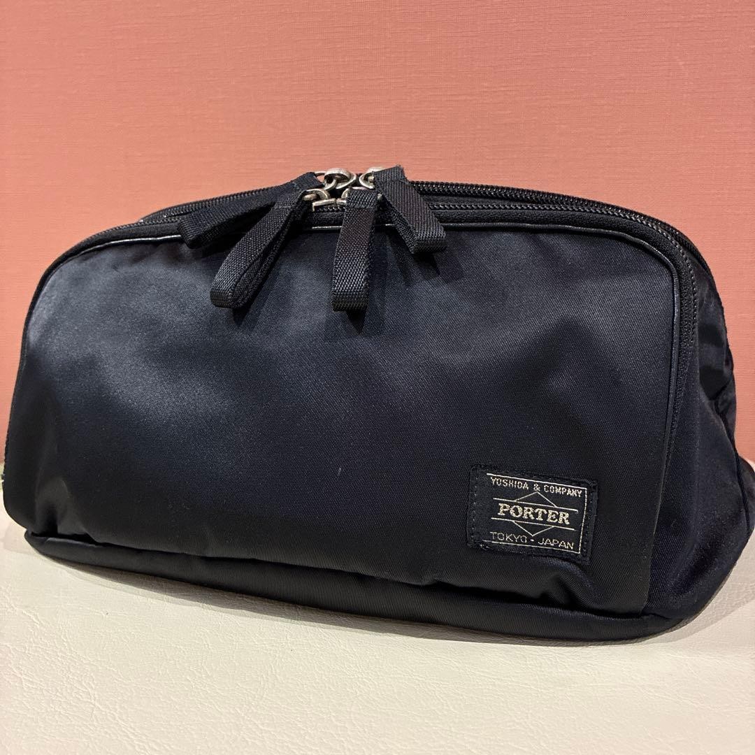 Authentic PORTER Japan Waist Bag Men’s Genuine Nylon Black Compact Durable