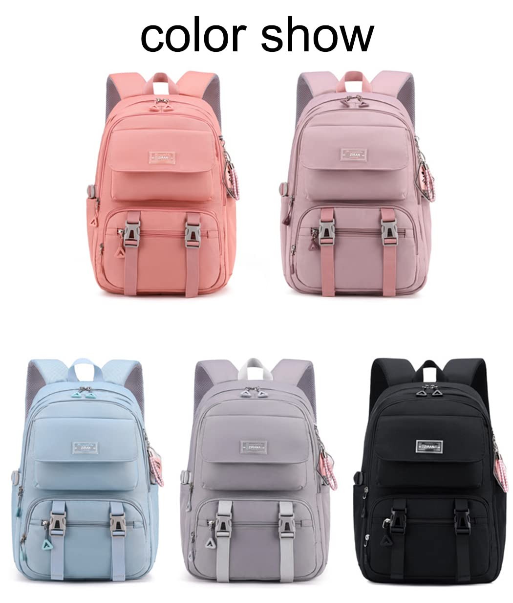 Teen Girls Casual Backpack High Middle School Daypack Grey Color 26 Liters