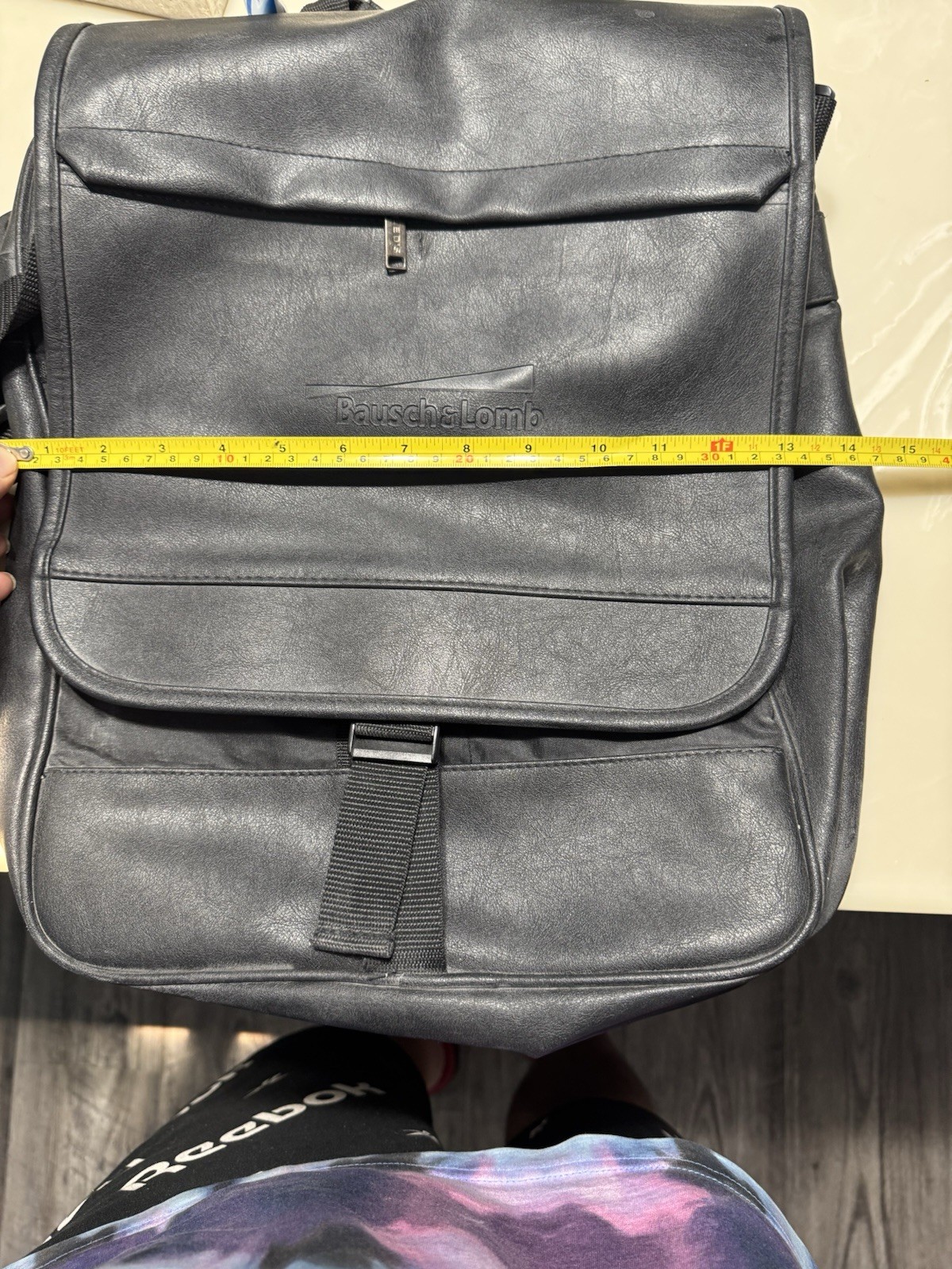🔥Leeds Bausch & Lomb Leather Laptop PC Bag 15”x 12” x 4”