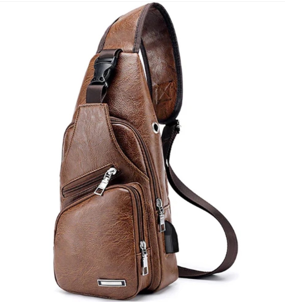 Chest Crossbody Bag Sling Backpack for Men with USB Charge Port “FREE SHIPPING”