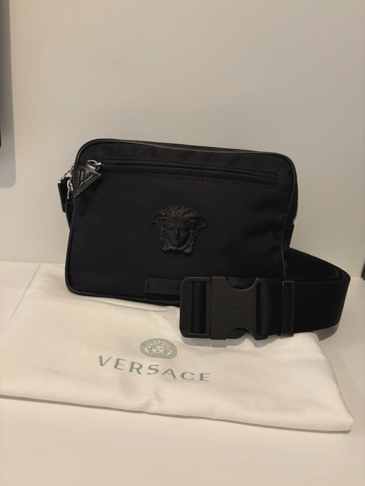 Versace Medusa Plaque Belt Bag Black