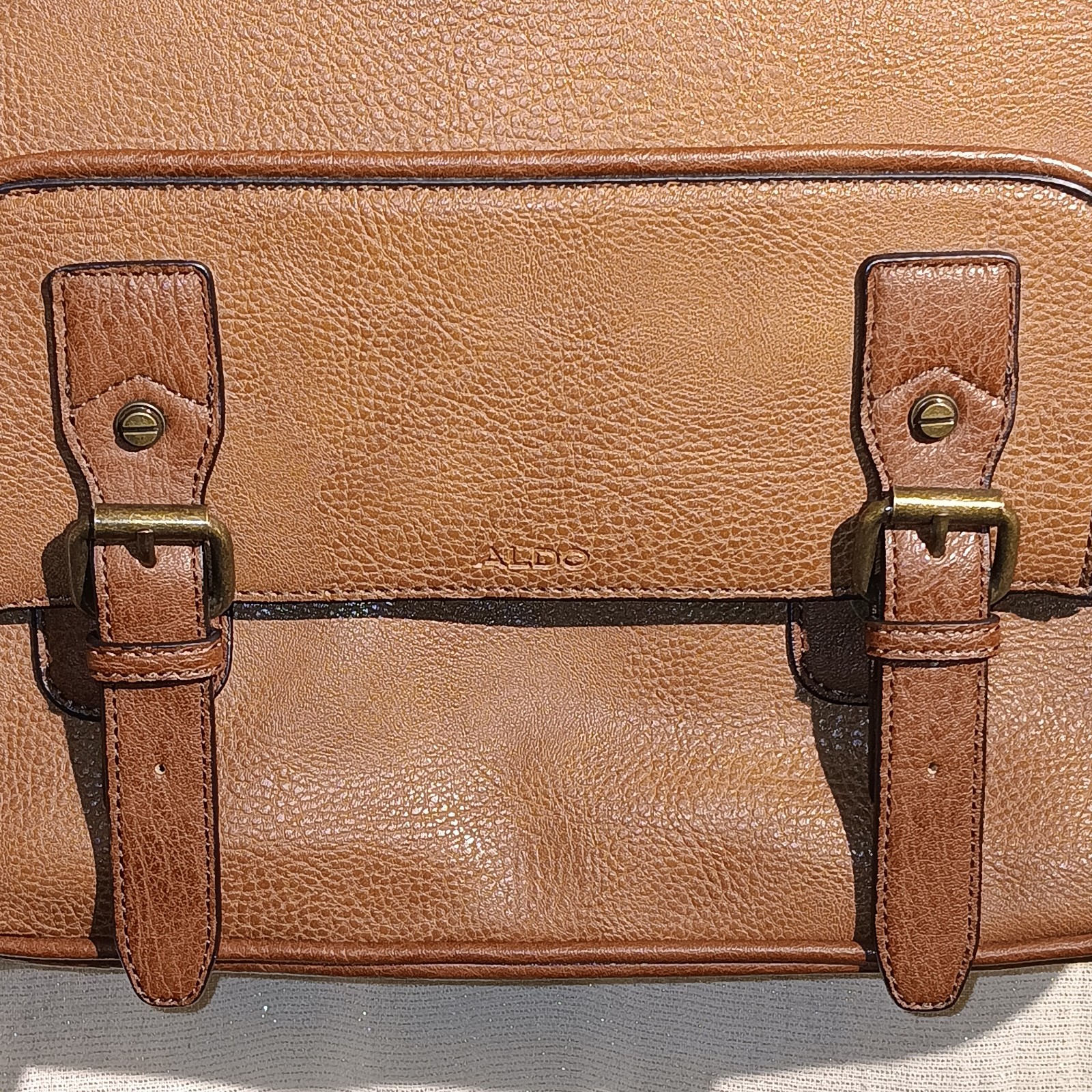 ALDO Cognac Messenger Computer Travel Bag