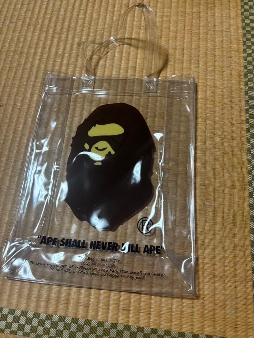 BAPE A BATHING APE Clear Vinyl Tote Bag Transparent Logo Print ■ Description