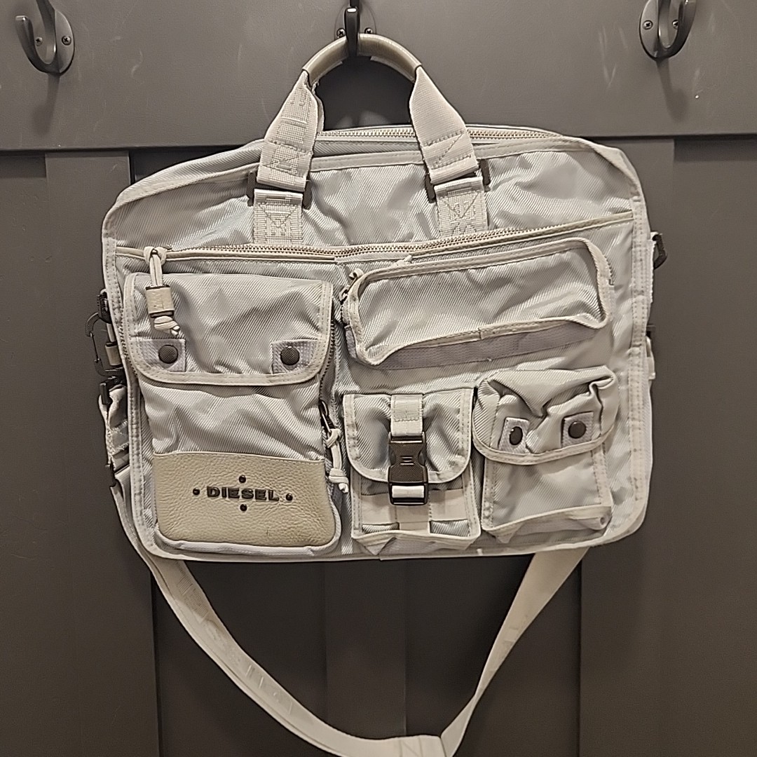 Diesel Business Messenger Laptop Crossbody Cargo Gray Bag Used Y2K