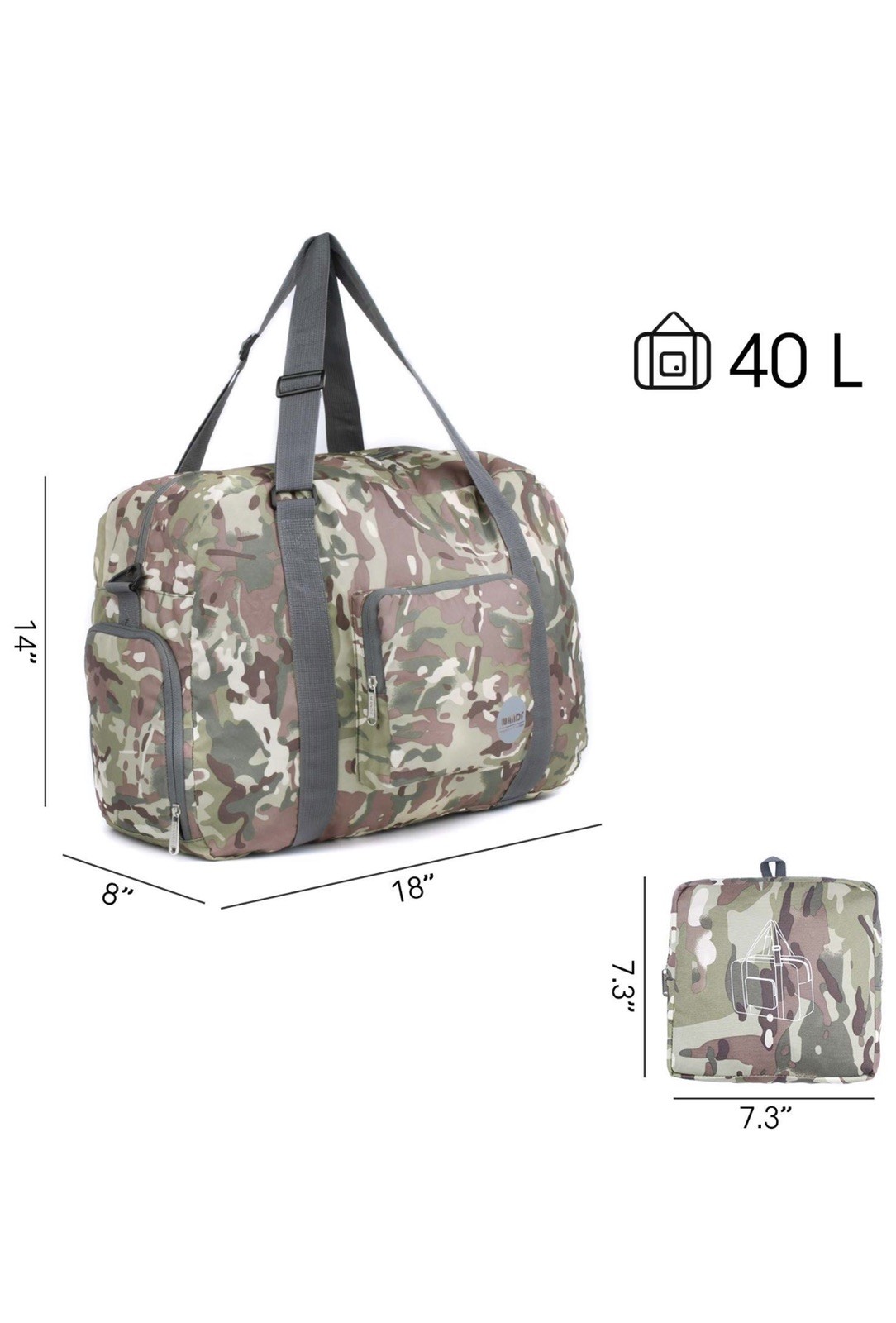 WANDF Foldable Duffle Bag for Travel Gym Sports 20” Lightweight Luggage Duffle