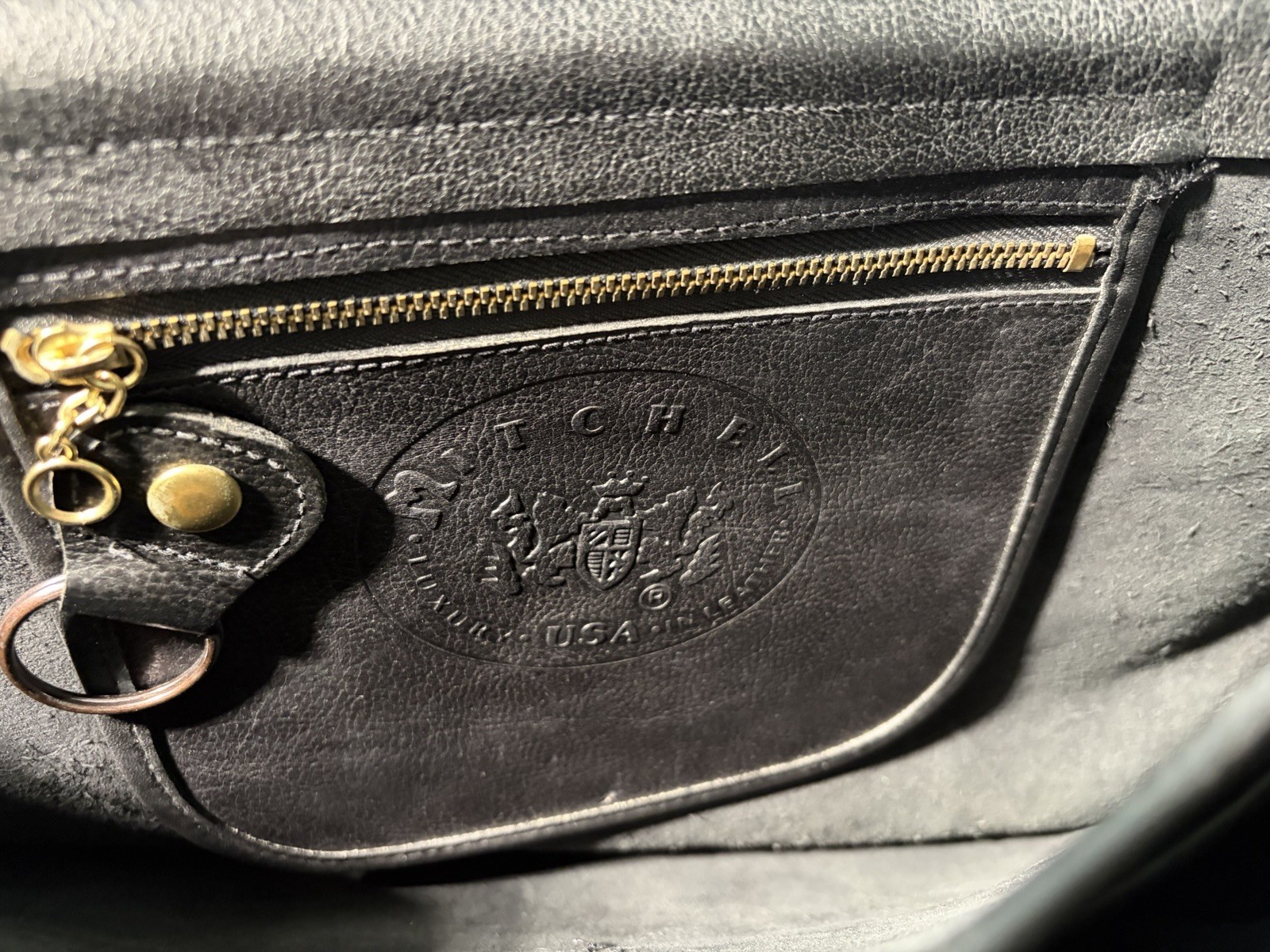 VTG Mitchell USA Full Grain Leather Briefcase Messenger Bag & Shoulder Strap