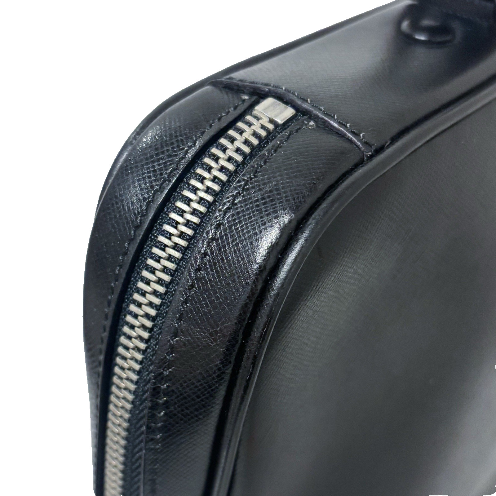 PRADA Saffiano Briefcase Business Bag Leather Black Authentic