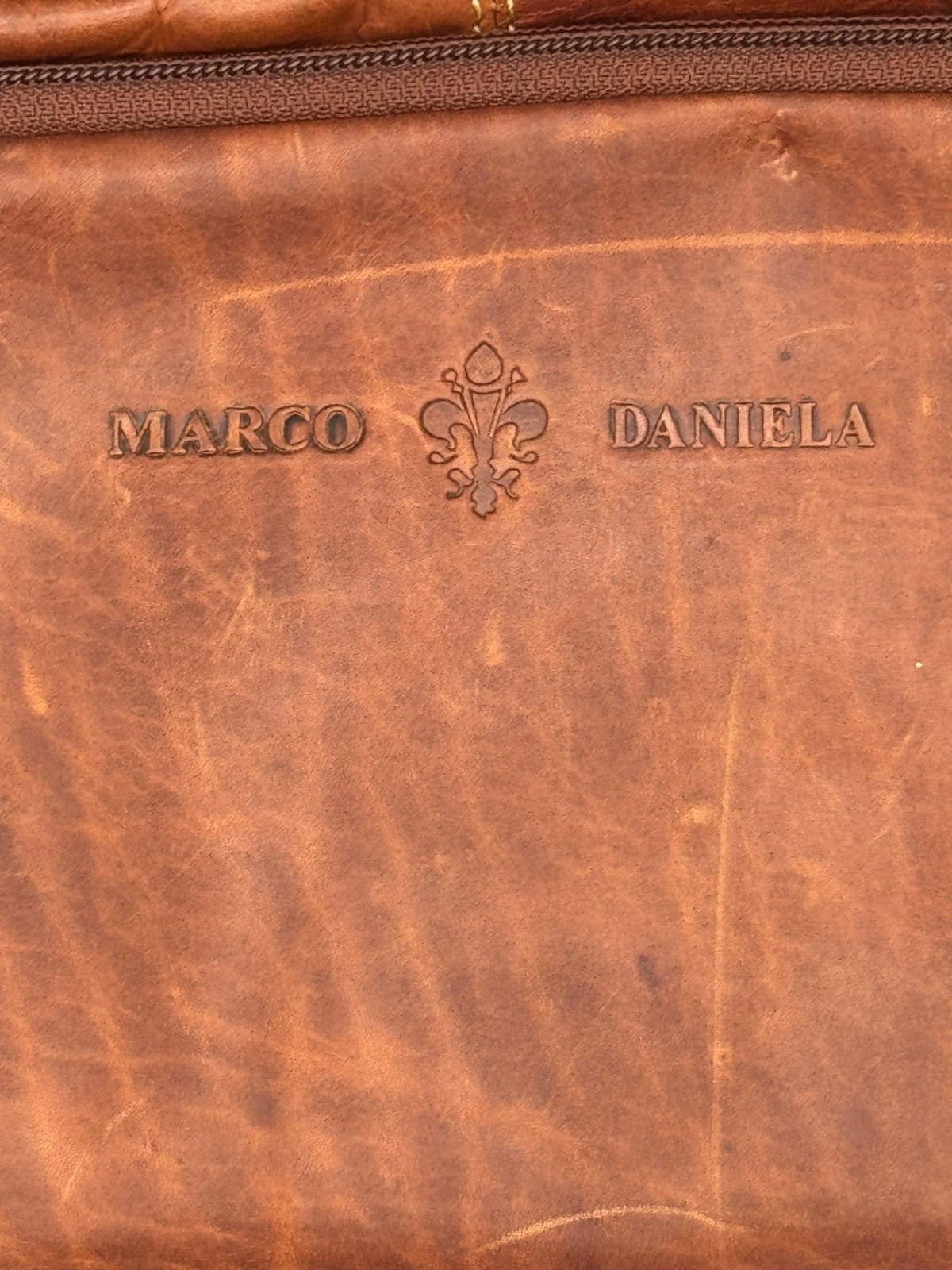 Marco Daniela distressed brown genuine leather backpack / laptop bag