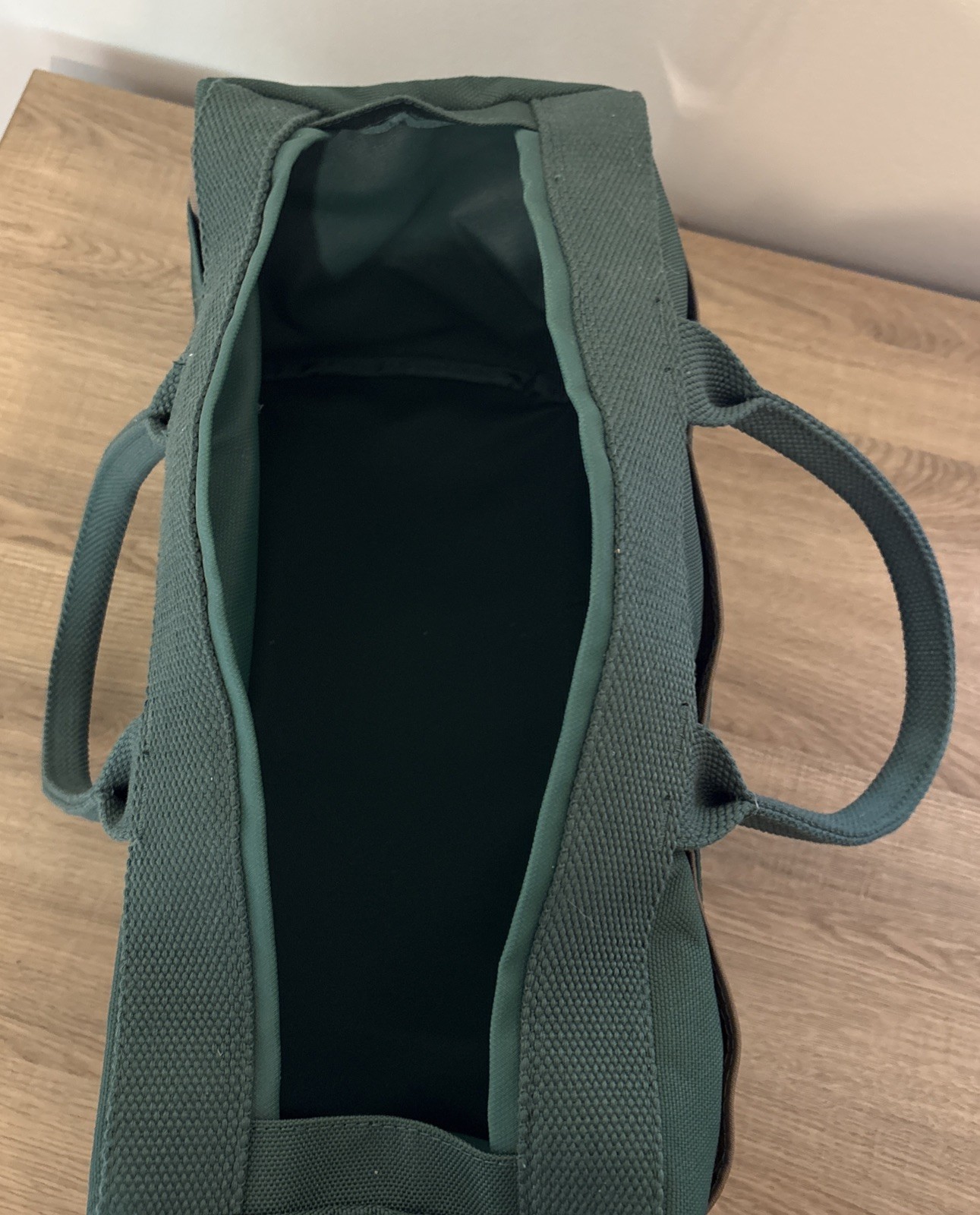 Duluth Trading Co Green Tool Tote Bag Double Handles Multi-Pocket Open Top