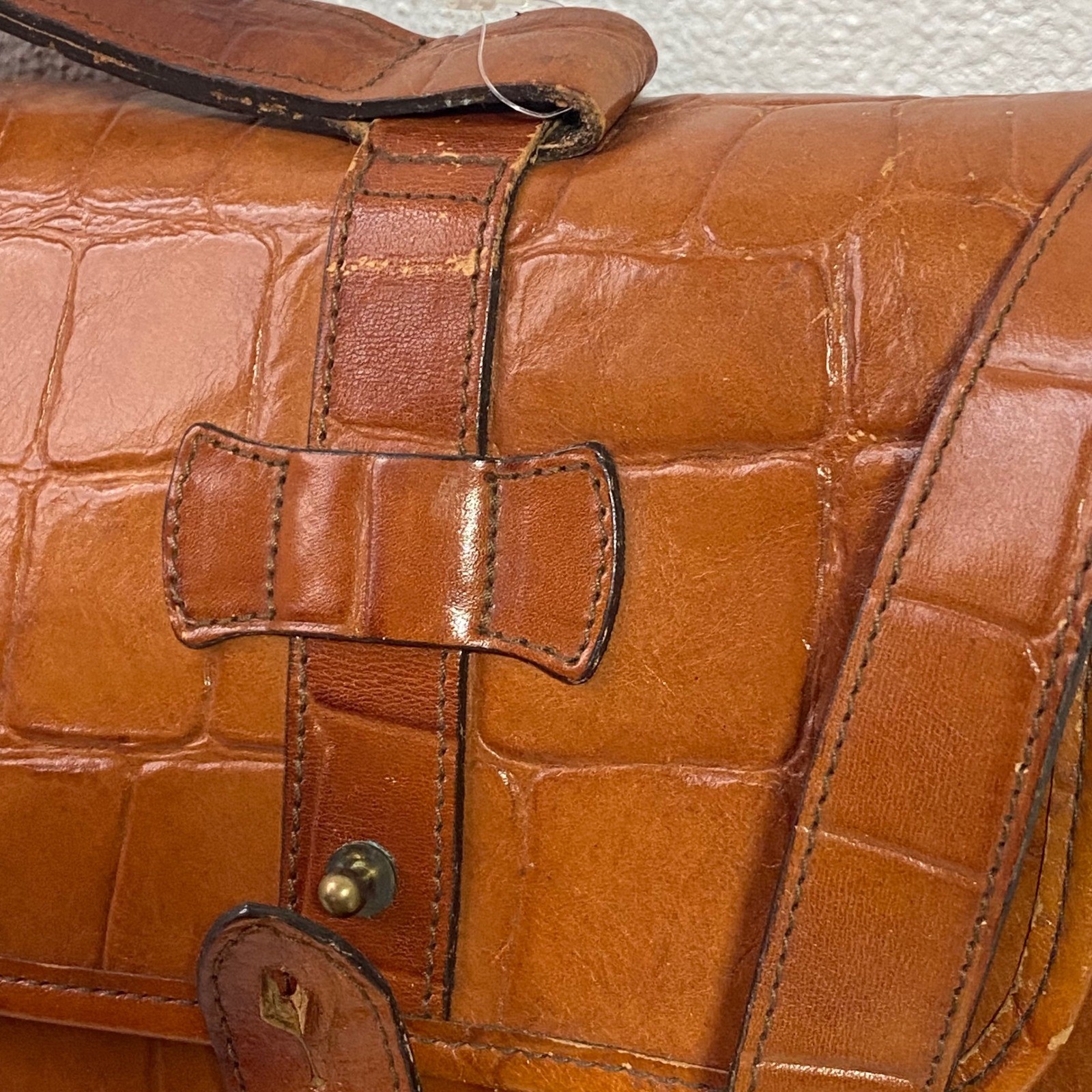 Vintage Mulberry Leather Briefcase Hunter Cango Croc Embossed HB5564/123