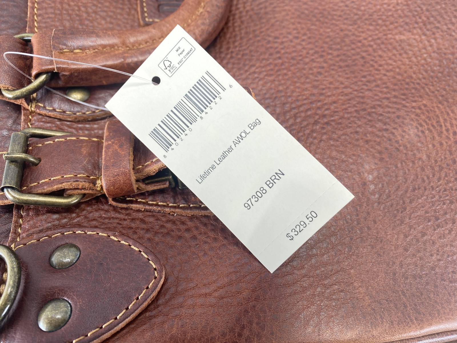 Duluth Trading Co Lifetime Leather AWOL Bag- Brown