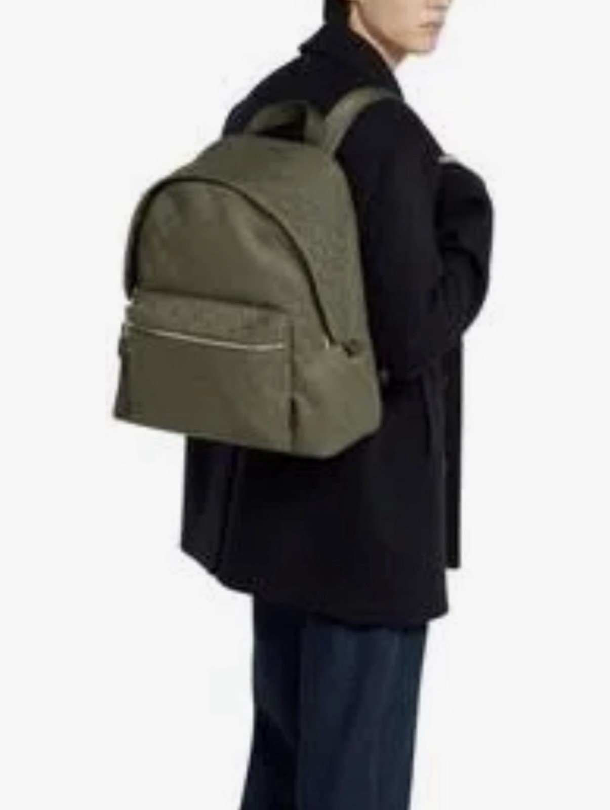 New Gucci GG Monogram Canvas men medium backpack, olive green