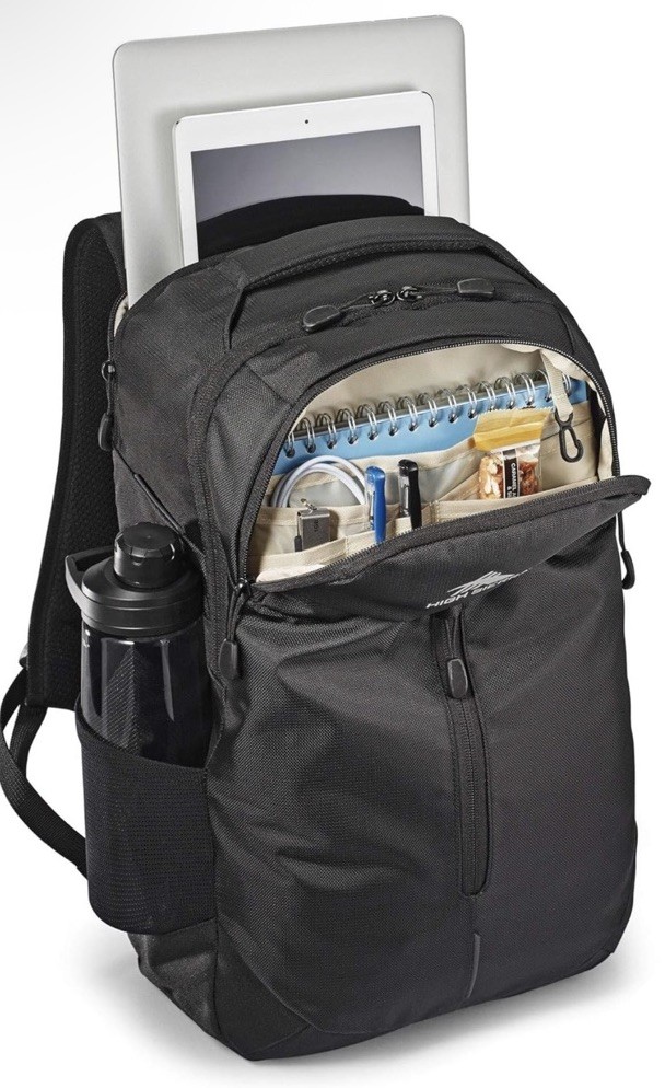 Swerve Backpack with Laptop Pocket + Sleeve, Fits most 17” Laptops, 27L, Black