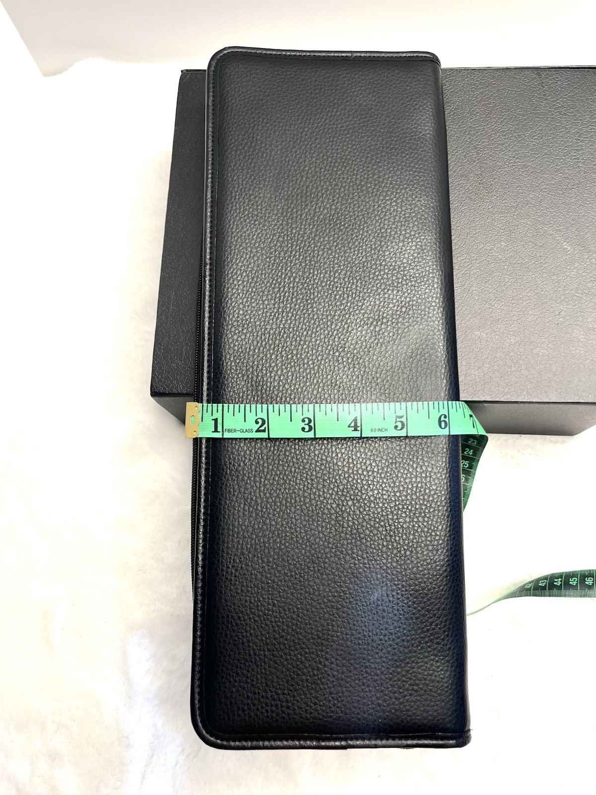 BROOKS BROTHERS 346 Black Zip Around Travel Tie Case – 16″ X 6”
