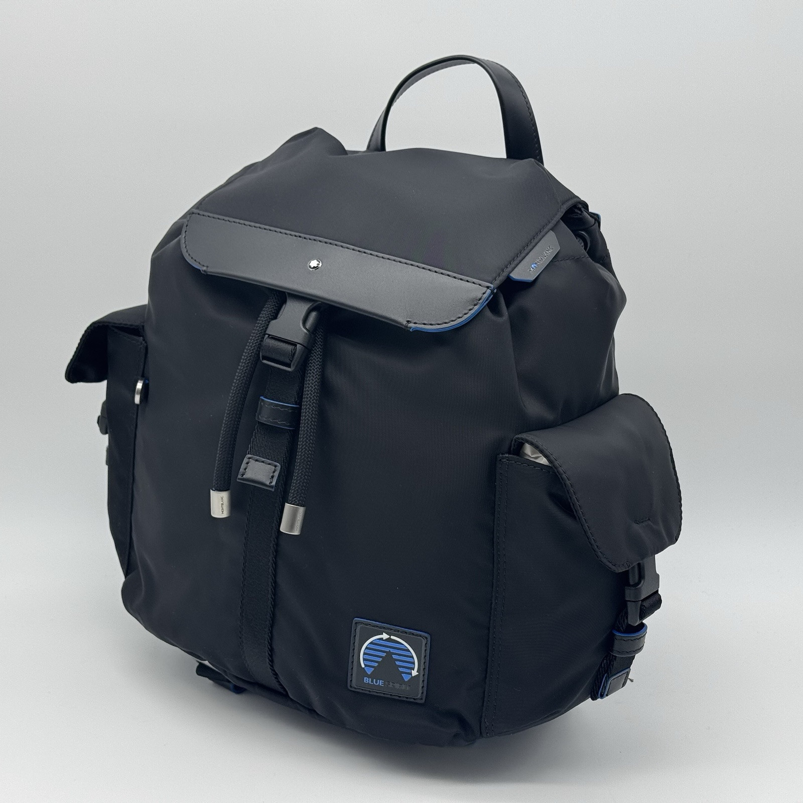 MONTBLANC BLUE SPIRIT NYLON / CALFSKIN LEATHER BACKPACK NEW 100% GENUINE ~$1720