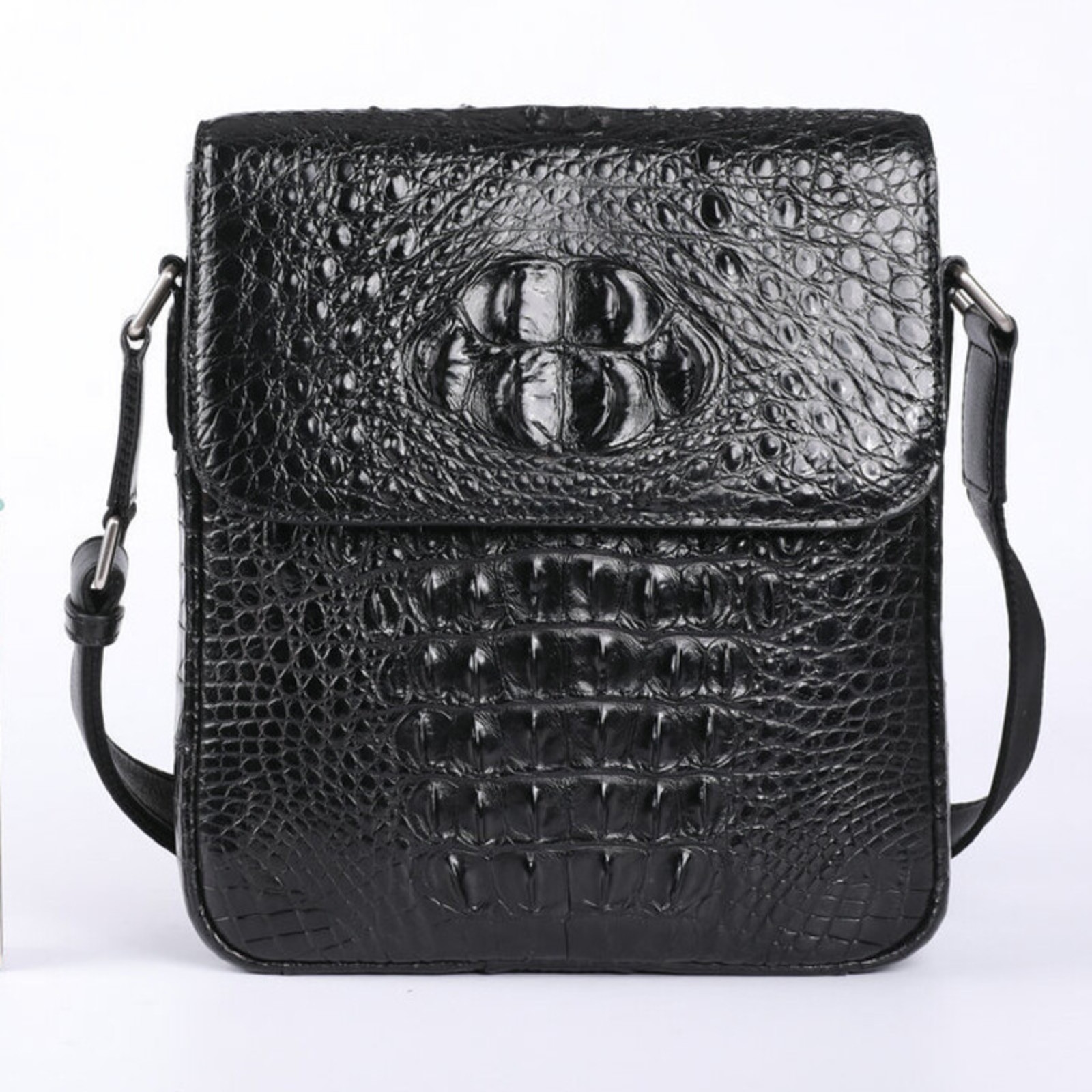 Handcrafted Genuine Croco Horn Back Skin Sling Shoulder Bag Crossbody Bags