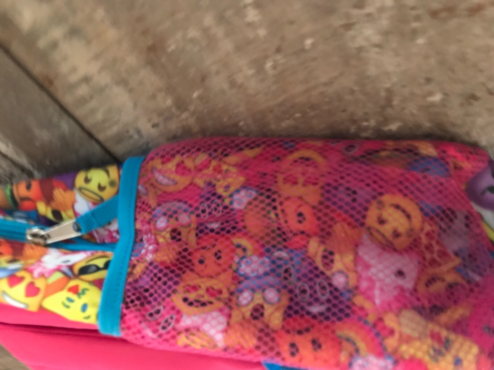 Emoji Backpack Pink School Pack Bag Back Shoulder fun girls kids new confetti