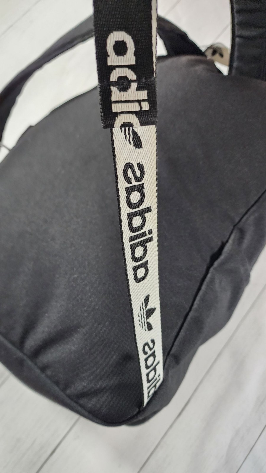 ADIDAS ADICOLOR BLACK AND WHITE BACKPACK CLASSIC TREFOIL LOGO STRAPS