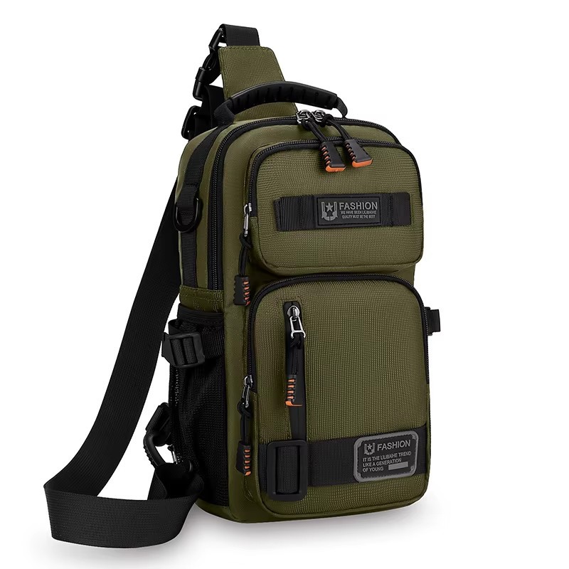 Men’s Oxford Crossbody Sling Chest Bag – Casual Travel Handbag Waist Pack