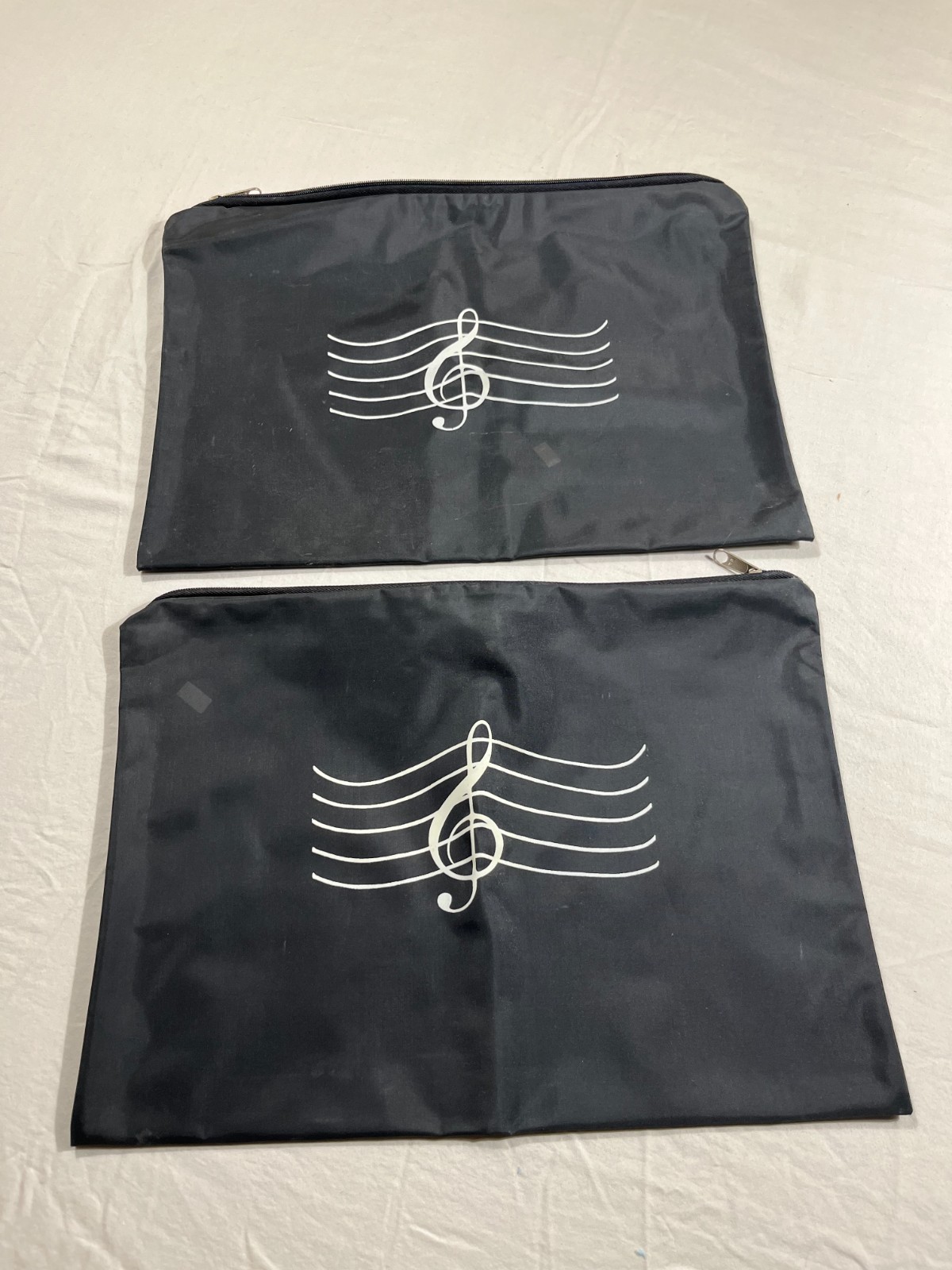 Lot Music Portfolio Bags Black G-Clef Sheet Music Case 16×11.5 Zip Closure