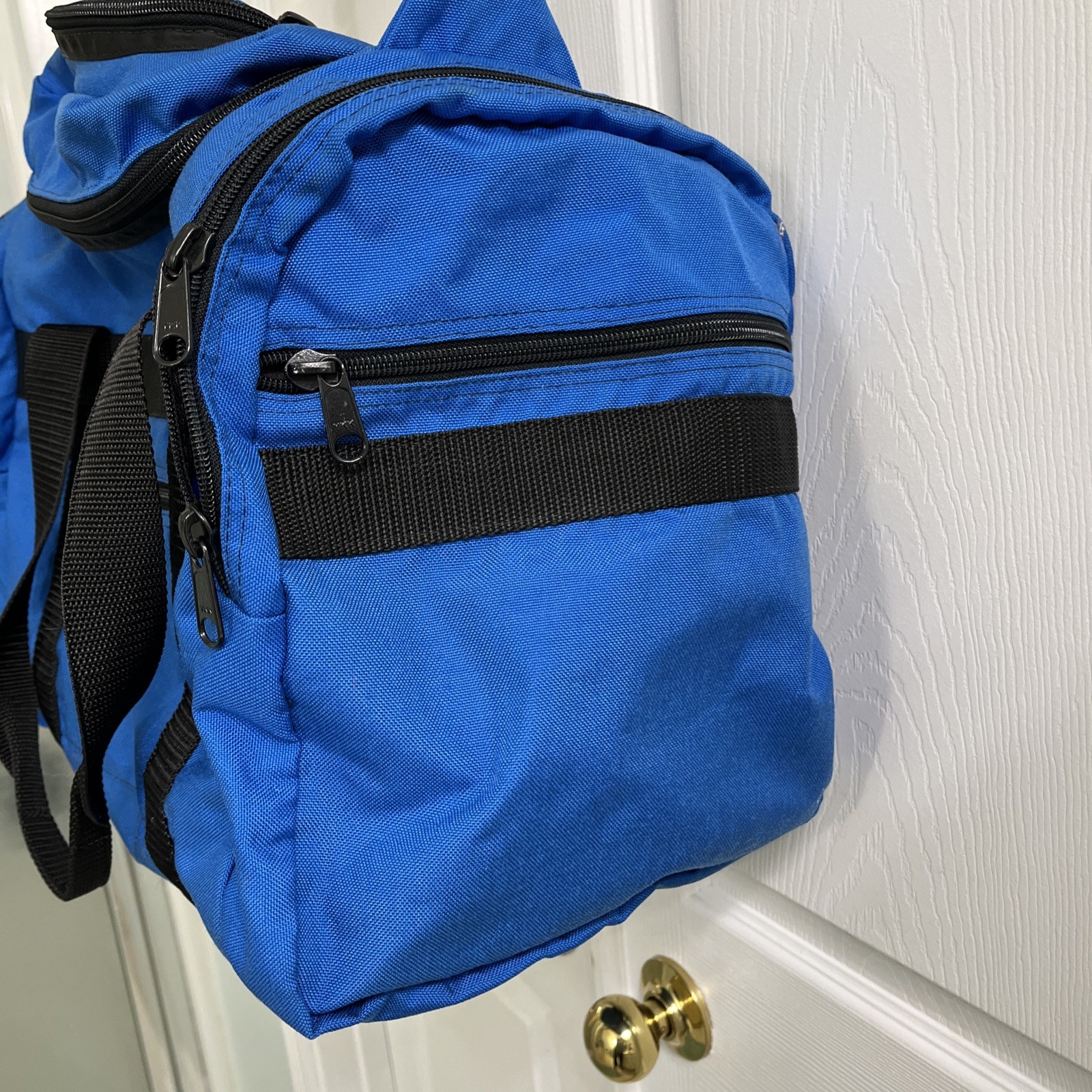 L.L. Bean Blue Fabric Zip Around Outdoor Adventure Duffle Bag