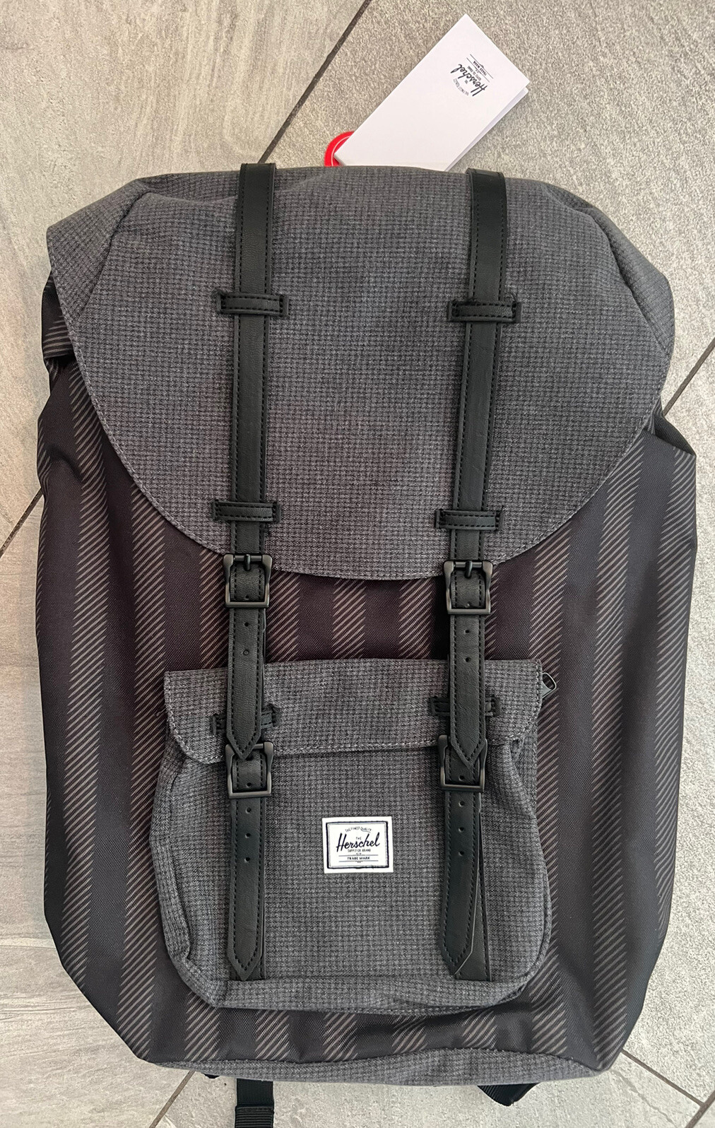 Herschel Supply Co Backpack Bag “Little America” Gray Black Stripe 10014-05579