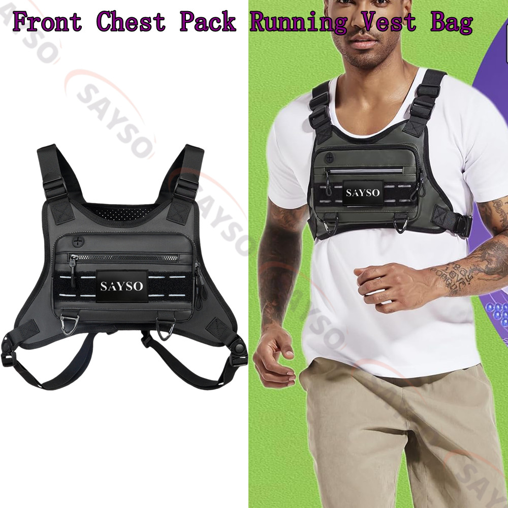 Tactical Vest with Removal Pistol Holster Chest Bag for Hiking Cycling Workouts
