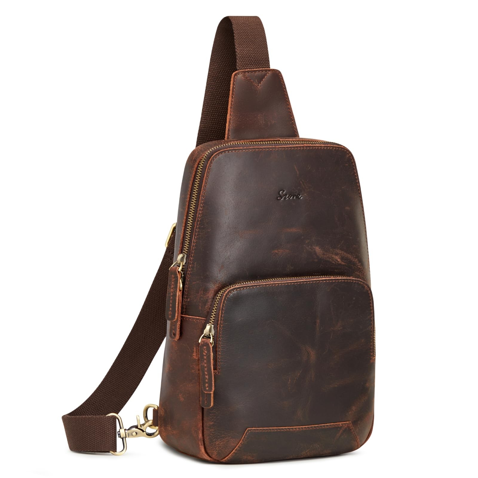 Sling Bag for Men Women RFID Blocking Genuine Leather Crossbody Shoulder Bag …