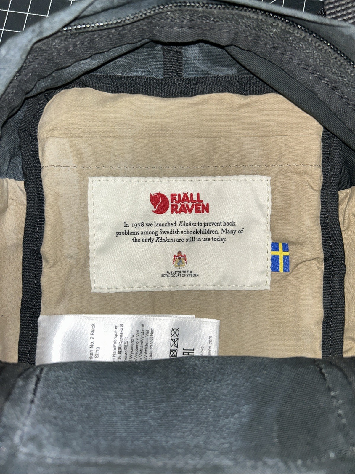 Fjällräven Kånken Mini Backpack Black 7”x8”x3”