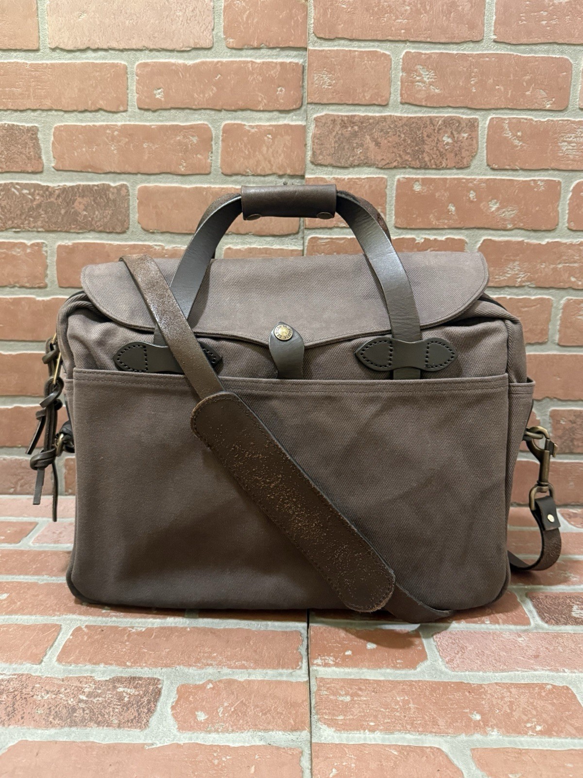 Filson 257 Brown Twill Briefcase/Messenger Bag USA Made