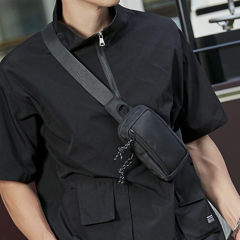 Men’s Shoulder Bag Oxford Chest Bag Sling Crossbody Bag Casual Travel Phone Bag